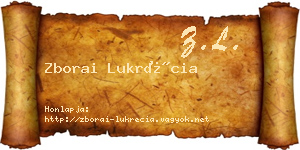 Zborai Lukrécia névjegykártya